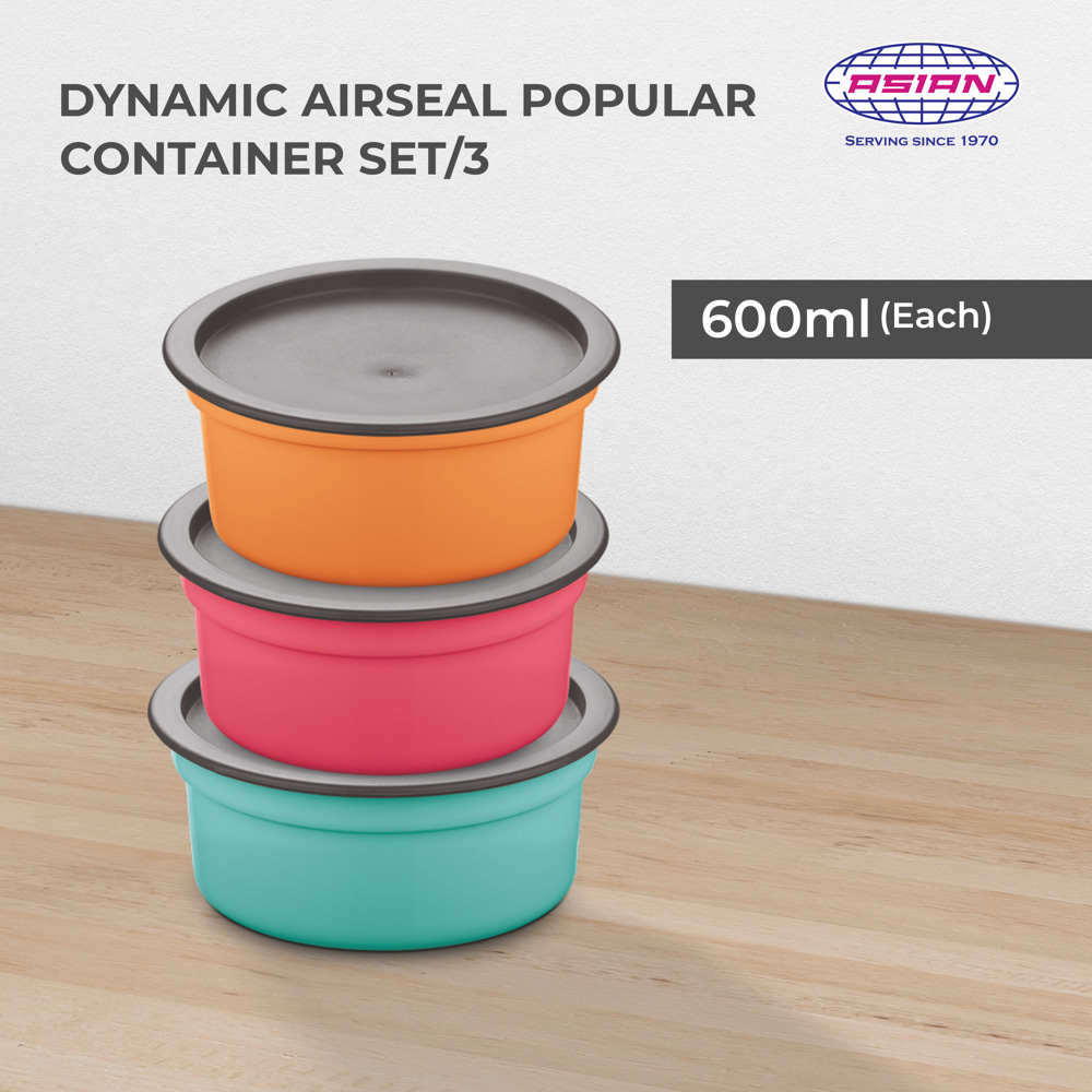 Buy Asian Dynamic Airseal Popular Container 600 Ml Set Of 3 Online