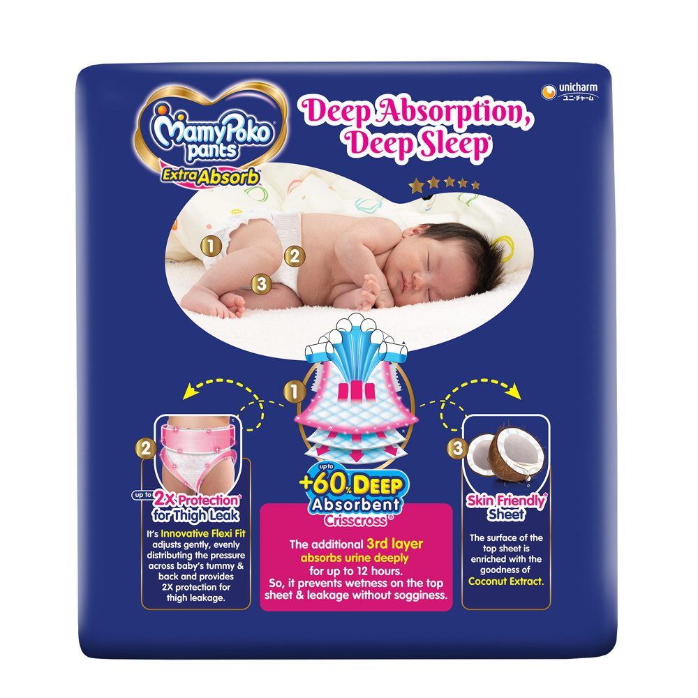 Cotton Plain 10 Pcs MamyPoko Pants Extra Absorb Diapers, Size: Small, Age  Group: Newly Born at Rs 86/pack in Chennai