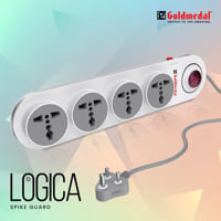 Goldmedal Logica 4x1 Spike Guard (2 Meter Cable) - White
