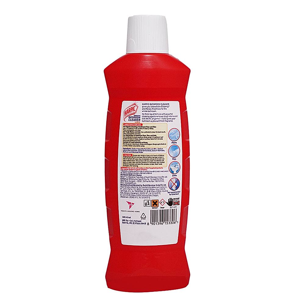 Harpic Bathroom Cleaner Liquid, Lemon - 500 L with Harpic Toilet Cleaner  (Any Variant) - 200 ml