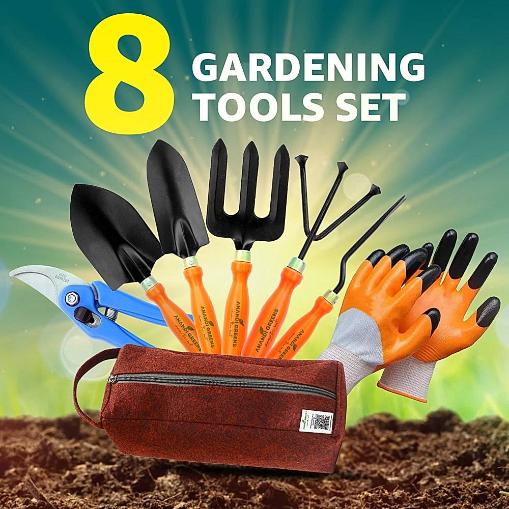 ☘️aiiKEN73*Garden☘️AG202604 Green Snap 5-Piece Garden Tool Set - Heavy Duty Gardening Kit with