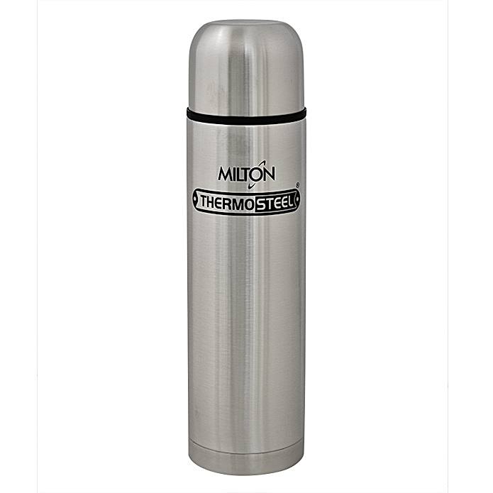 Milton Thermosteel Glassy Flask 1000, Double Walled Vacuum Insulated 1000  ml | 34 oz | 1 qt. | 24 Hours Hot and Cold Flask with Cover, 18/8 Stainless