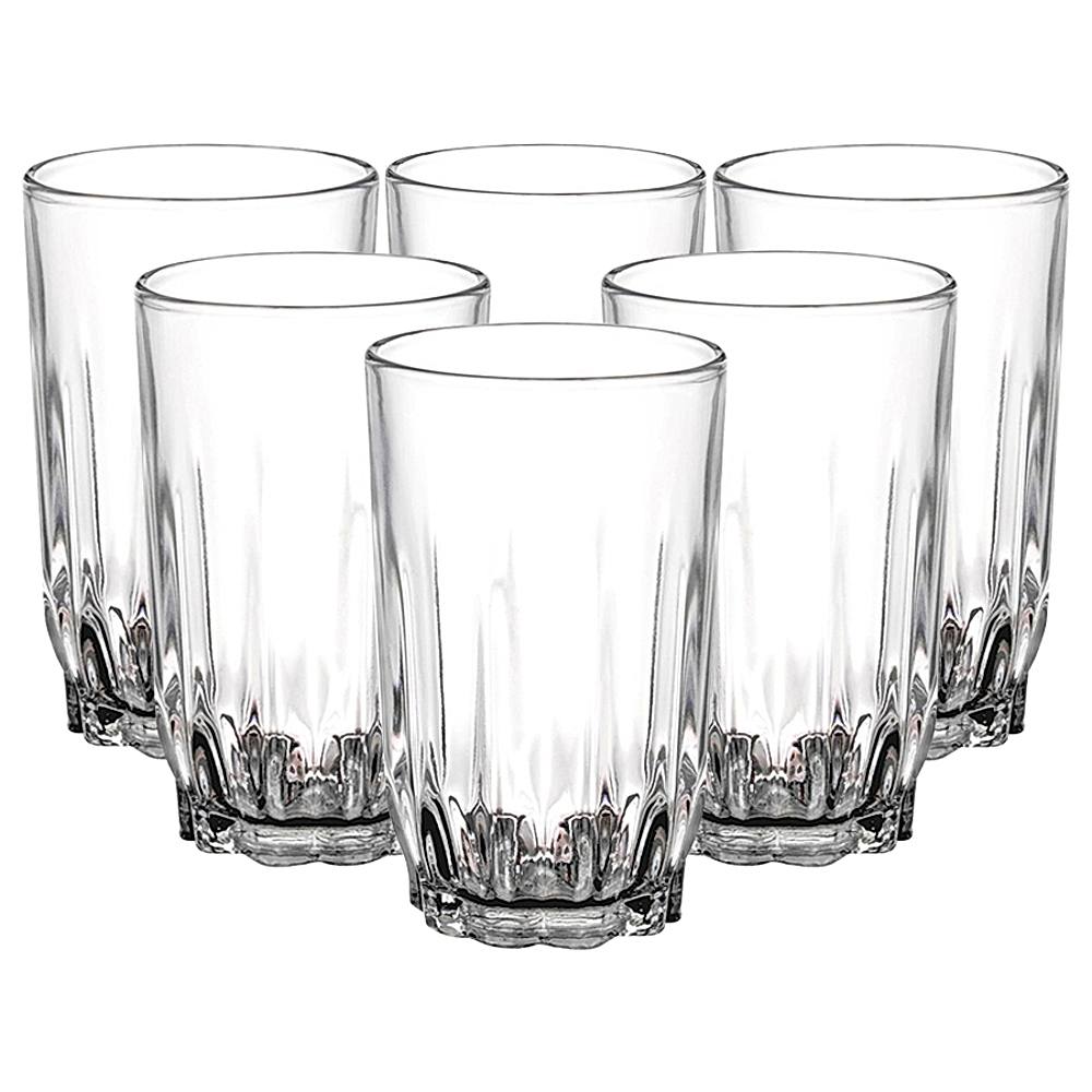 Yera (Pack of 6) Glass Tumbler - 6 Pieces, Clear, 250ml Glass Set