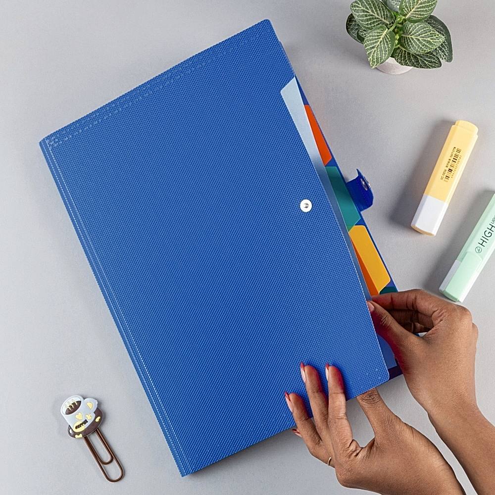 Buy Sps File Folder A4 Size Blue 5 Pocket Online On Dmart Ready