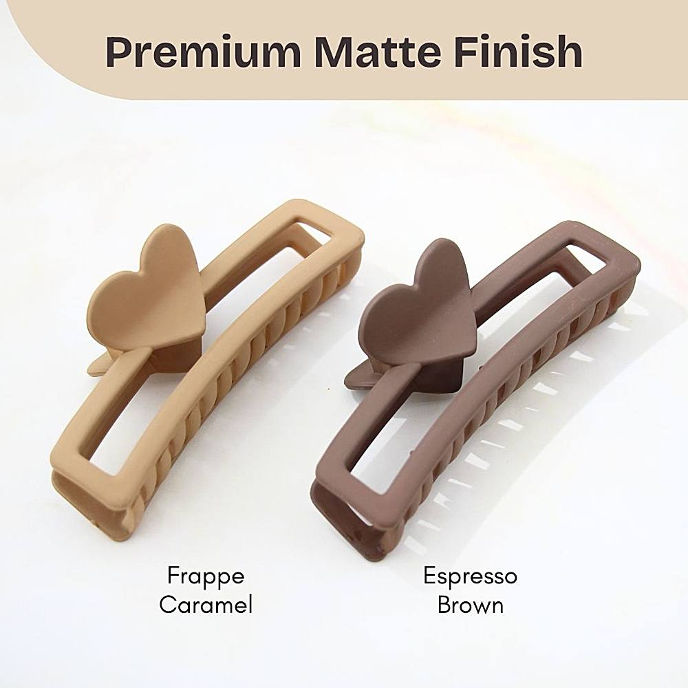 Buy Zenon Big Hair Claw Clip 5122 Coffee Matte 2 Pieces Online On