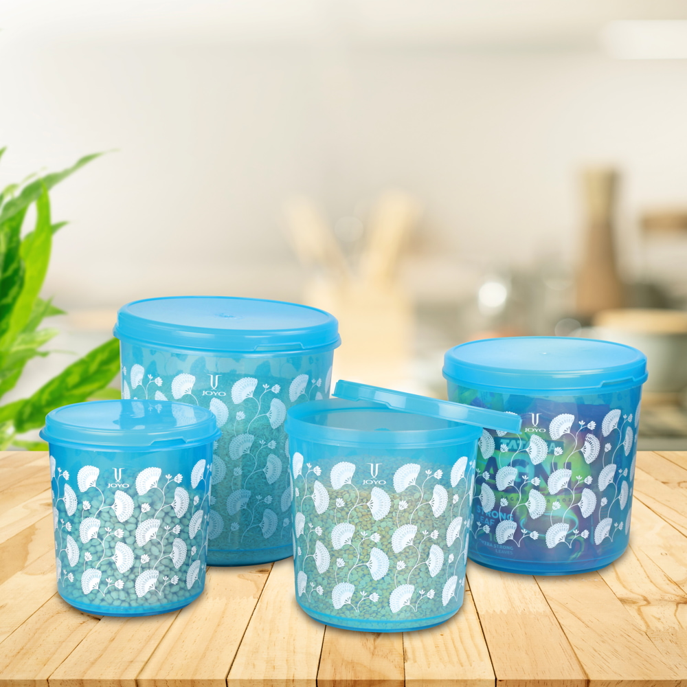 Buy Joyo Kitchen Classic Round Container & Spatula Blue Online On