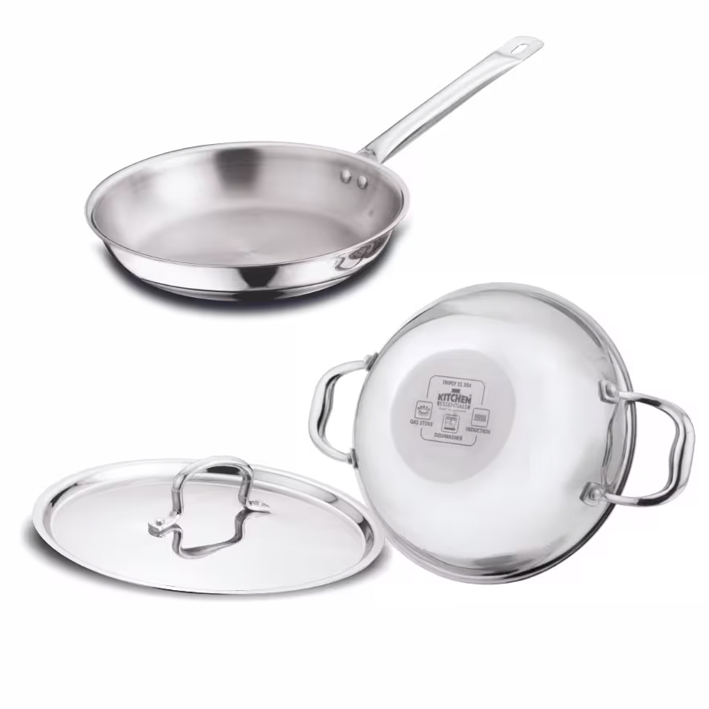 Buy Home Zone By Kitchen Essentials Stainless Steel Triply Cookware Set