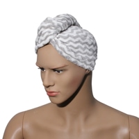EW Hair Wrap Absorbent Towel for Hair-Drying - Grey - 25x65 cm